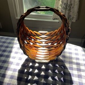 Artisan Wooden Basket - Brown